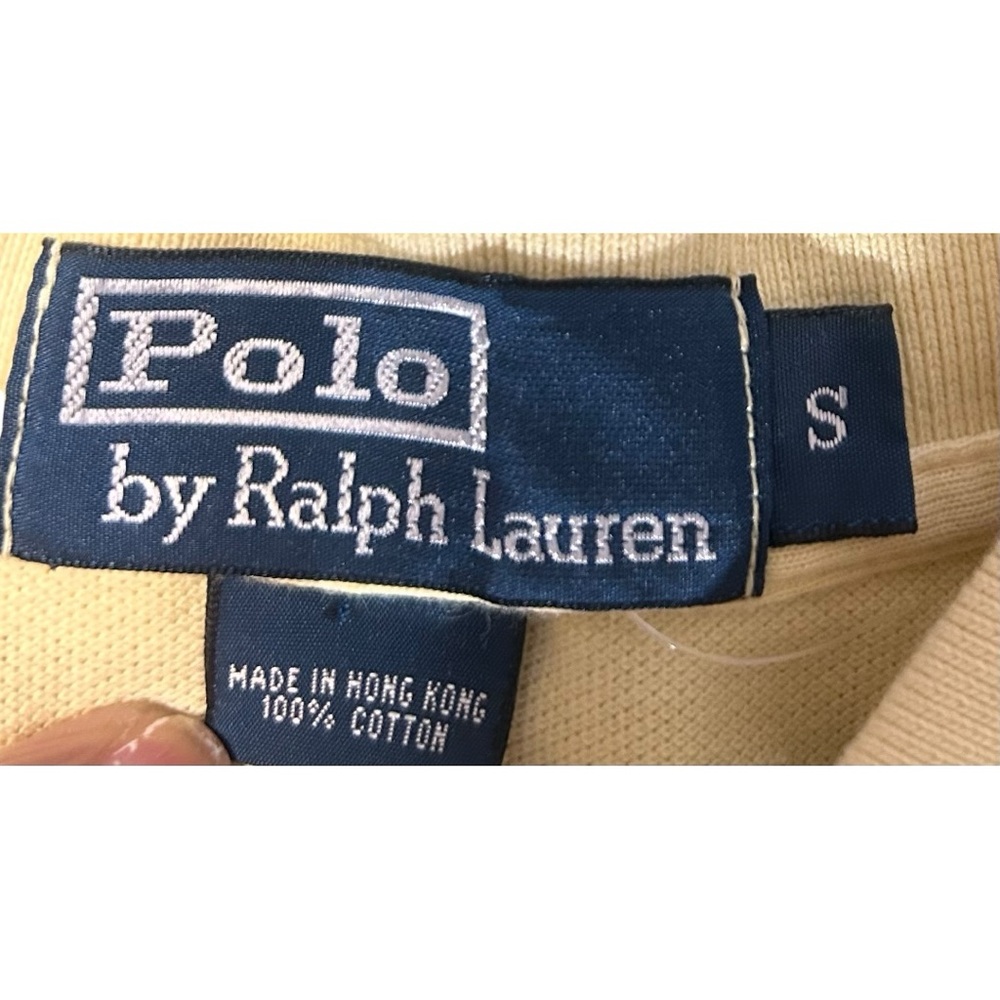 Polo by Ralph Lauren pale yellow short sleeves cotton polo shirt Sz S - Picture 4 of 4